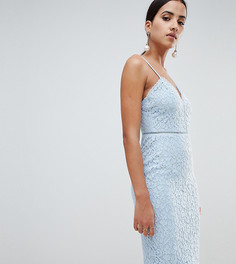 Кружевное платье миди на бретельках Missguided - Синий