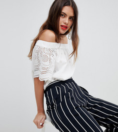 Топ с широким вырезом и вышивкой Esprit - Белый