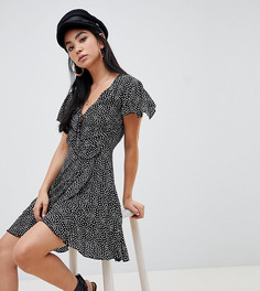 Чайное платье в горошек Missguided - Черный