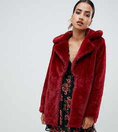 Красный искусственный полушубок Missguided - Красный