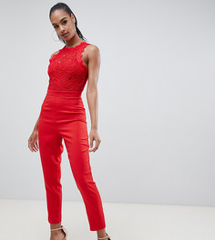 Красный комбинезон с кружевной отделкой Missguided - Красный