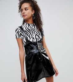 Черное платье из винила Bershka - Черный
