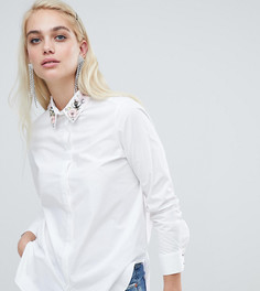 Белая рубашка с отделкой на воротнике River Island - Белый