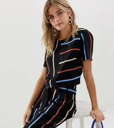 Комбинируемая футболка в полоску Miss Selfridge - Черный