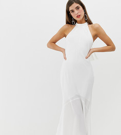 Белое облегающее платье с завязкой на шее River Island - Белый