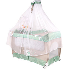 Манеж Lorelli SleepNDream rocker, зелёно-бежевый