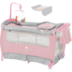 Манеж Lorelli SleepNDream, серо-розовый
