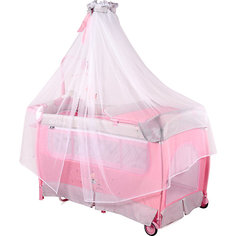 Манеж Lorelli SleepNDream rocker, серо-розовый