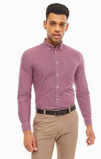 Приталенная рубашка в клетку с карманом United Colors of Benetton