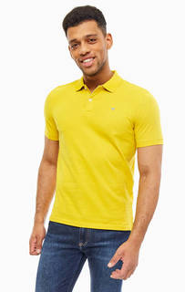 Желтая хлопковая футболка поло Tom Tailor