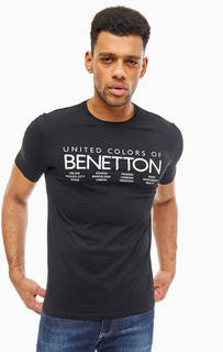 Хлопковая футболка с контрастным принтом United Colors of Benetton