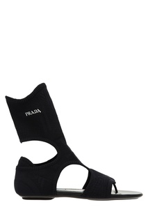 Текстильные сандалии с высокими манжетами Prada