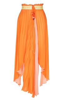 Асимметричная оранжевая юбка плиссе Unravel Project
