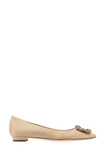 Бежевые туфли Hangisiflat с отделкой Manolo Blahnik