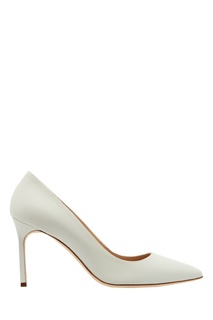 Белые туфли BB из кожи Manolo Blahnik