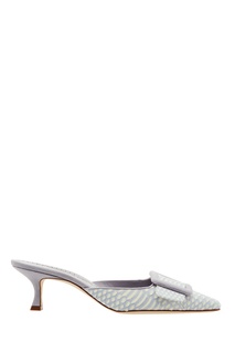 Серые мюли Maysale Manolo Blahnik