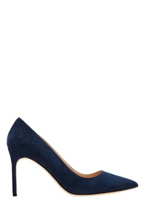 Темно-синие туфли BB из замши Manolo Blahnik