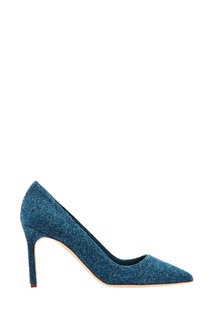 Синие туфли ВВ с шерстяной отделкой Manolo Blahnik