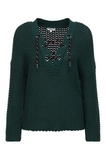 Зеленый пуловер со шнуровкой Claudie Pierlot