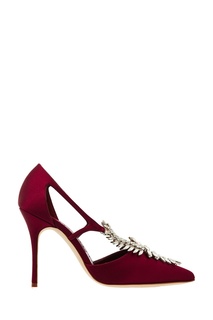 Бордовые туфли Lala Manolo Blahnik