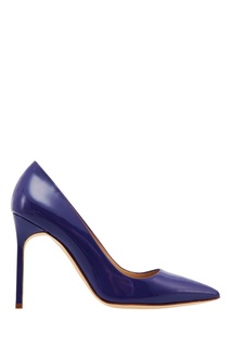 Лакированные туфли BB синего цвета Manolo Blahnik