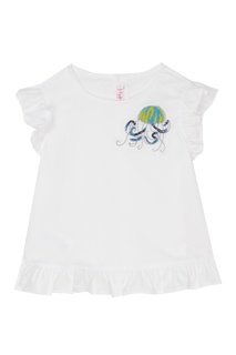 Белый топ с аппликацией Il Gufo