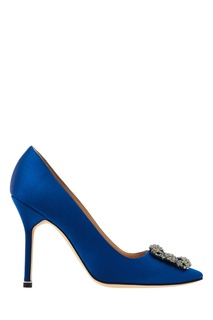 Туфли Hangisi синего цвета Manolo Blahnik