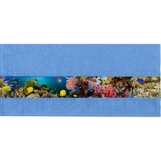 Полотенце Aquarelle Фотобордюр подводный, мир спокойный синий 70х140 (712588)