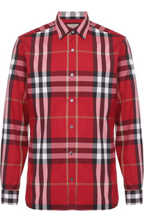 Рубашка из эластичного хлопка с воротником кент Burberry