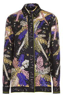 Шелковая блуза прямого кроя с контрастным принтом Emilio Pucci