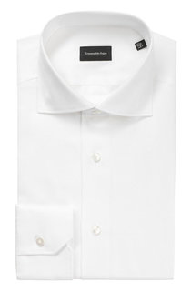 Хлопковая сорочка с воротником акула Ermenegildo Zegna