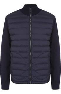 Стеганый пуховик на молнии с шерстяной спинкой и рукавами Ralph Lauren