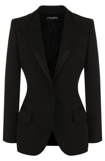Приталенный однотонный жакет из шерсти Dolce & Gabbana