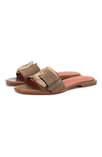 Замшевые шлепанцы Santoni