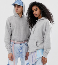 Худи серого цвета COLLUSION Unisex - Белый