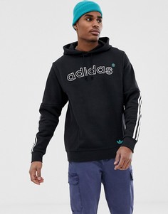 Худи черного цвета с вышитым логотипом в винтажном стиле adidas originals - FH7912 - Темно-синий