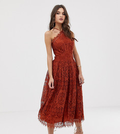 Кружевное платье миди ASOS DESIGN - Коричневый