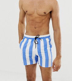Короткие шорты для плавания в синюю и белую полоску ASOS DESIGN Tall - Мульти