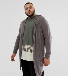 Коричневый кардиган с асимметричным краем и капюшоном ASOS DESIGN - Коричневый