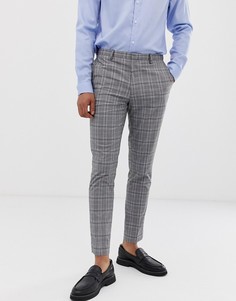 Серые брюки скинни в клетку Burton Menswear - Серый