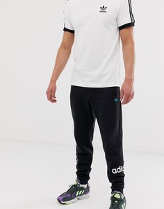 Черные джоггеры с вышивкой в стиле 90-х adidas originals FH7916 - Черный