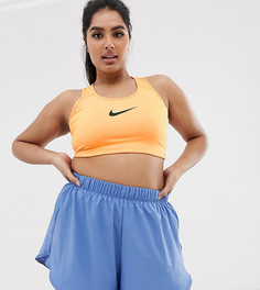 Классический оранжевый бюстгальтер с логотипом-галочкой Nike Training Plus - Оранжевый