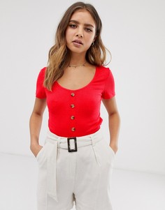 Футболка с пуговицами Brave Soul - Красный