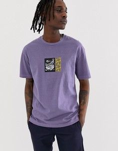 Сиреневая футболка с принтом на груди и спине Globe Hammered - Фиолетовый