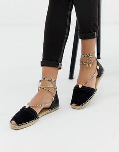 Эспадрильи на плоской подошве с завязками Aldo - Черный