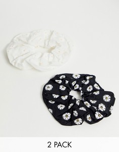 Набор из 2 резинок для волос с цветочной вышивкой ASOS DESIGN - Мульти