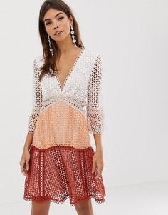 Кружевное платье мини с эффектом омбре ASOS DESIGN - Мульти