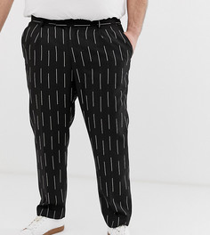 Черные укороченные брюки зауженного кроя в полоску ASOS DESIGN Plus - Черный