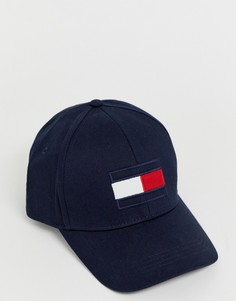 Темно-синяя бейсболка с крупным логотипом в виде флага Tommy Hilfiger - Темно-синий