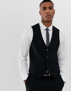 Черный приталенный жилет ASOS DESIGN - Черный